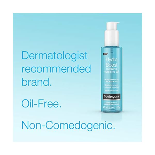 Neutrogena-Hydro-Boost-Lightweight-Hydrating-Facial-Cleansing-Gel-for-Sensitive-Skin-Gentle-Face-Wash-Makeup-Remover-with-Hyaluronic-Acid-Hypoallergenic-Non-Comedogenic-6-oz Neutrogena Hydro Boost Lightweight Hydrating Facial Cleansing Gel, Gentle Face Wash & Makeup Remover with Hyaluronic Acid, Hypoallergenic & Non Comedogenic, 6 oz