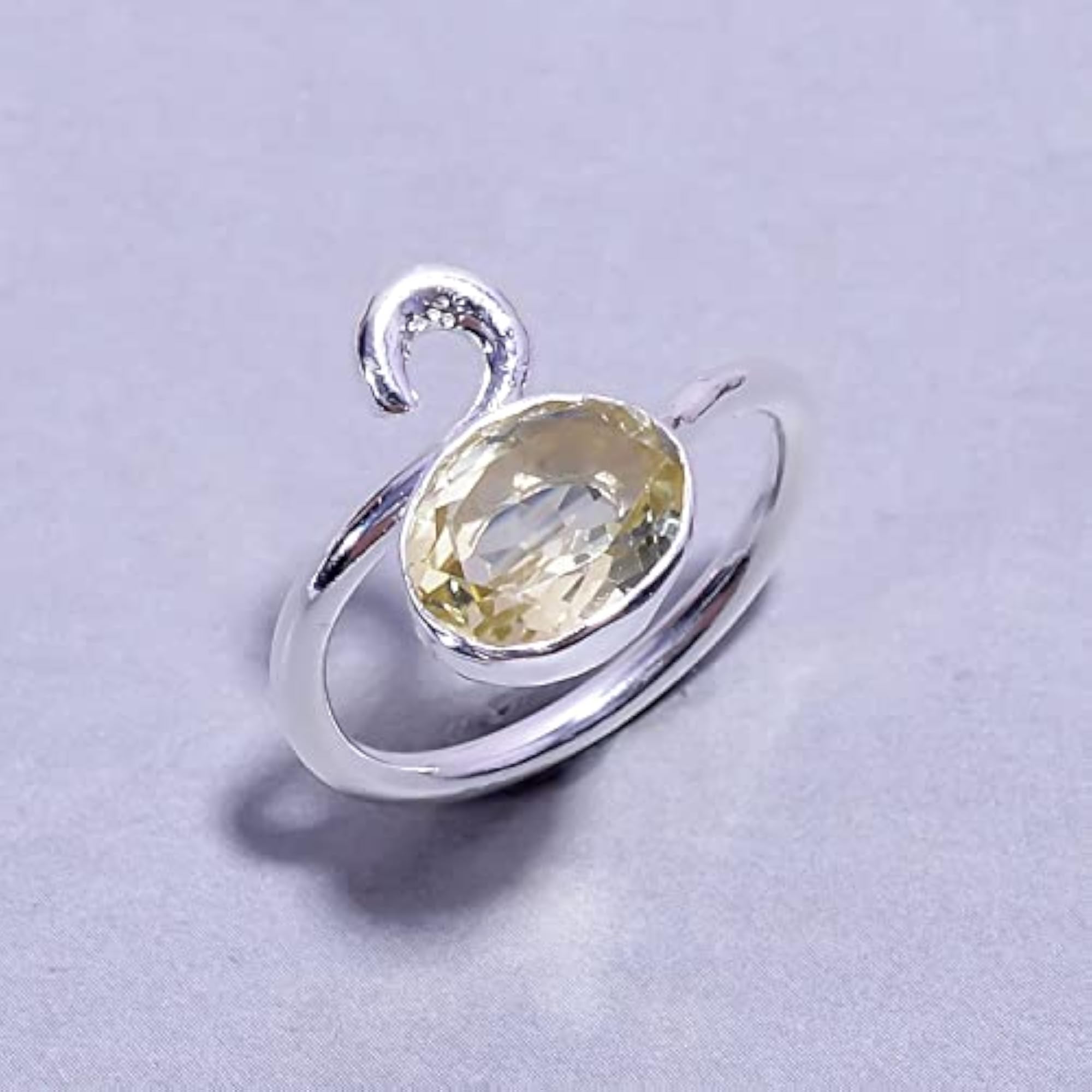 Gorgeous Citrine Oval Shape Gemstone Ring for Children