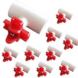 VandanCoop 10pcs Horizontal Water Nipples With Drill Bit and 12 pcs 1/8" x1/2" x1/2" PVC Tee Fitting