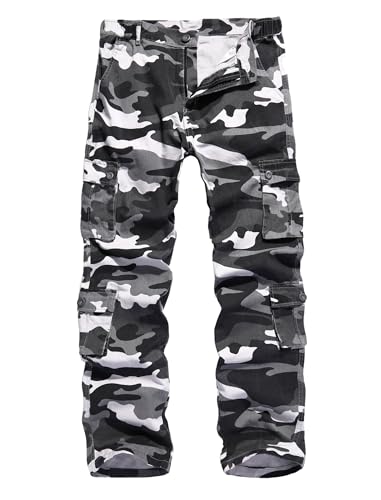 APTRO Herren Cargo Hose Camouflage Hose Arbeitshose Lange Outdoor Baumwolle Leichte Hose mit 8...
