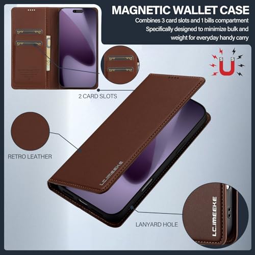 Étui iPhone 17 Pro Max rouge en cuir, clapet magnétique raffiné