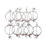 50Pcs Fishing Leaders with Swivels Steel Leader Fishing line Wire Leaders for Fishing Saltwater & Fr