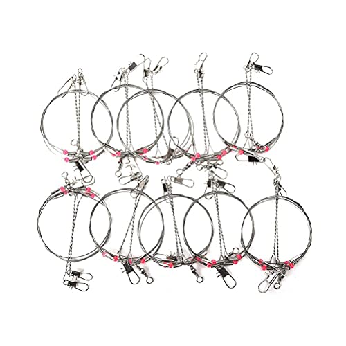 50Pcs Fishing Leaders With Swivels Steel Leader Fishing Line Wire Leaders For Fishing Saltwater & Freshwater, Fishing Tackle Accessories #TOP11