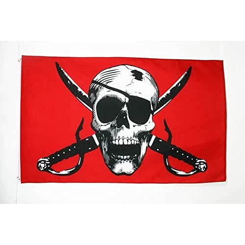 AZ FLAG Bandiera Crimson Pirata 150x90cm