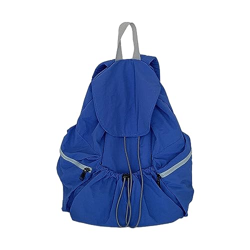 Mochila de nailon de gran capacidad azul para estudiantes de secundaria
