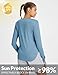 baleaf Women Sun Shirts UPF 50+ SPF UV Protection Rash Guard Long Sleeve Running Workout Athletic Tops Lightweight Soft Quick Dry Hiking Clothing Outdoor Heather Blue S