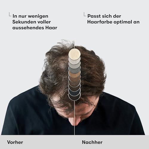 O.C. HAIRCARE Streuhaar zur Haarverdichtung - für Scheitel, kahle Stellen am Ober- und Hinterkopf - von führenden Salons empfohlen - 11 Farben - widerstandsfähige Streuhaare (Mittelbraun)