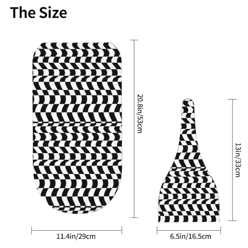Image of Black White Racing and Checkered Pattern Newborn Swaddle Blankets Hat Sets Soft Baby Receiving Blanket Swaddle Sack for Baby Shower Infant Boy Girl Gift