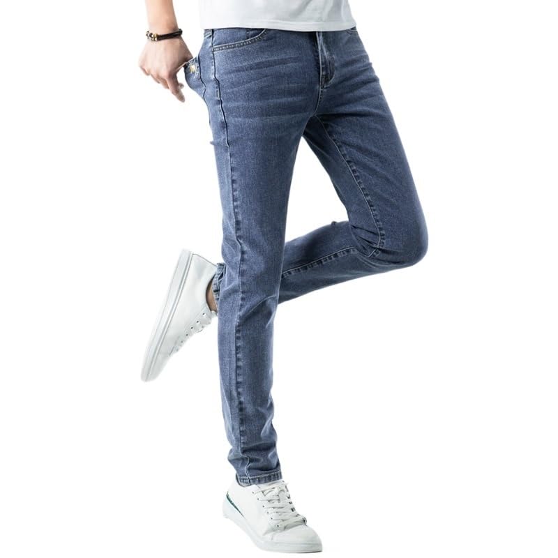 Men's Slim Straight Leg Vintage Business Jeans Cotton Stretch Pants2