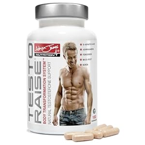 Adrian James Nutrition – Testoraise Testosterone Supplements for Men, Premium Grade Testosterone Booster with Ashwagandha, Maca Root, Fenugreek, Magnesium, Zinc, Boron, Vitamin D3 & E, 180 Capsules