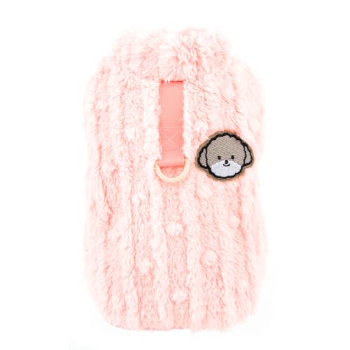 SMALLLEE_LUCKY_STORE Süßer Sherpa-Fleecepullover für kleine Hunde, weicher Welpenpullover mit D-Ring, dehnbares Sweatshirt, Winter, Herbst, Yorkie, Chihuahua, Kleidung, Rosa, Größe S