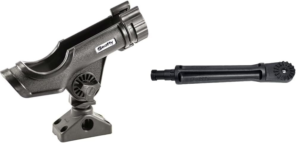 Scotty #230-BK Powerlock Black Rod Holder with #241 Side Deck Mount