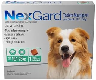 NexGard Antipulgas e Carrapatos para Cães de 10,1 a 25kg - 1 tabl...