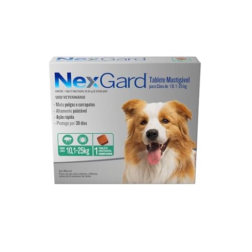 Nexgard Antipulgas e Carrapatos para Cães de 10,1 a 25kg, 1 tablete