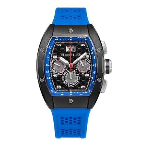 Cerruti 1881 Ovaro Men’s Blue Analog Watch, Silicone Strap