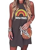 Sun Salt Sand Coconut Tree Tank Mini Dress for Women Sleeveless Beach Praty Shirts Summer Vacation Short Mini Dresses (X-Large, Grey-1)