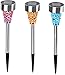 Produktbild DRULINE 3 Stück Mosaik Lampen Solarleuchte, Wasserdichte Solar Gartenleuchte Wegeleuchten Bodenleuchte Außen Garten Licht,Edelstahl Kunststoff Außenleuchte Solarlampe Dämmerungsschalter Perfekt für Garten, Balkon und Terrasse