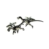 English Made Velociraptor Dinosaur Pewter Cufflinks Presented in a Box