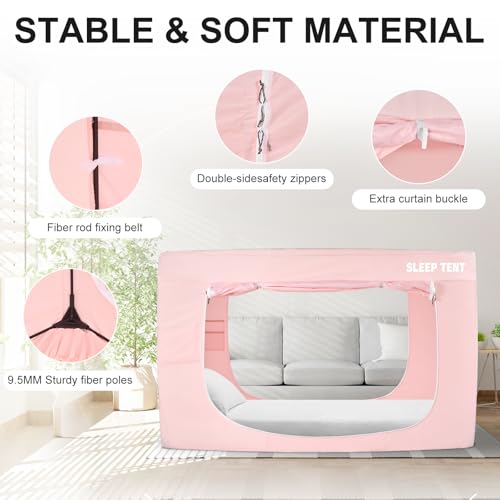 Tienda de campaña para cama individual con espacio de privacidad 5