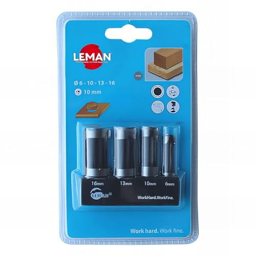 Coffret de 4 mèches à bouchonner LEMAN WS D. 6,10,13,16 mm Q. 10 mm - 200.500.04