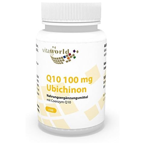 Vita World Coenzyme Q10 100mg Ubiquinone 100 Vegetarian Capsules Made in Germany Vegan Cover