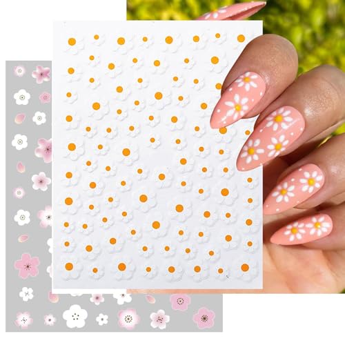 Irikdescia 6 pièces Autocollant Fleurs Ongles, Marguerite Autocollant Ongles, Petites Fleurs Accessoires Nail Art, Nail Designing, Ongles Autocollant – vue 4