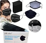 Black Disposable Face Mask individually wrapped Black Masks Medical Mask Black Color 4ply Face Mask...