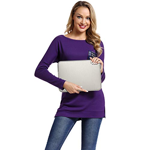 CCPK 15.6 inch Laptop Sleeve Case Bag Compatible for Apple 15.4" MacBook Pro A1286 Pro with Retina A1398 15" Microsoft Surface Book 2 15.6" Hp Elitebook 850 g5 Envy x360 Waterproof PU Leather Grey