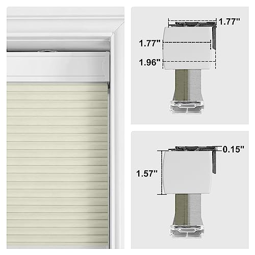 Blackout Cellular Shades Cordless Honeycomb Shades Berissa Pull Down Aluminum Honeycomb Blinds For Window, Beige, Custom Size #TOP4