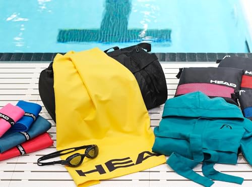 HEAD Active - Bademantel Damen Flauschig und Bademantel Herren Mikrofaser, Kapuze und Taschen Leicht Schnell Trocknend, Morgenmantel Damen/Herren Bademäntel für Damen und Herren Platzsparend Saugfähig