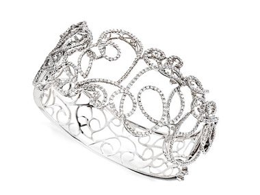 18K white gold bangle
