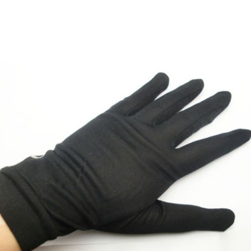 Excellent Black Pure Silk With Nylon Keep Warm Winter Breathable Gloves (Size: Xs) #TOP7