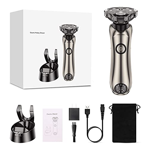 Xmox Rechargeable Mens Shaver With Stand For Clean Sterilization, Wet/Dry Electric Shaver With Pop-Up Trimmer, Ipx 7 100% Waterproof, Lcd Battery Display, 4D Pivot Flex Heads #TOP6
