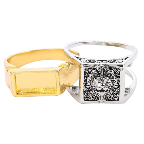 SUPVOX Anillo Retro de Aleación Compartimento Secreto y Caja de Almacenamiento Estilo Vintage para Hombres y Unisex Anillo de León Tamaño 10 Adecuado para Festivales y Uso Diario