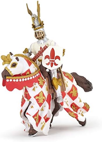 Papo 39790 White knight fleur de lys MEDIEVAL-FANTASY Figurine, Multicolour
