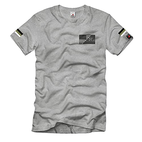 T-shirt d'amitié drapeau américain allemand gris S contre le manque d'idées