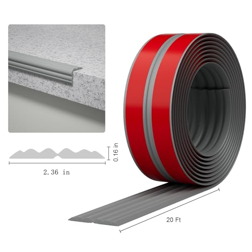 Elvone Wall Corner Protector & Edge Guard,Peel and Stick Wall Trim Moulding Inside & Outside Corner Molding Trim Caulk Strip, Self Adhesive Trim for Wall Edge,Ceiling,Countertop, 2.36” W x20’ L,Grey