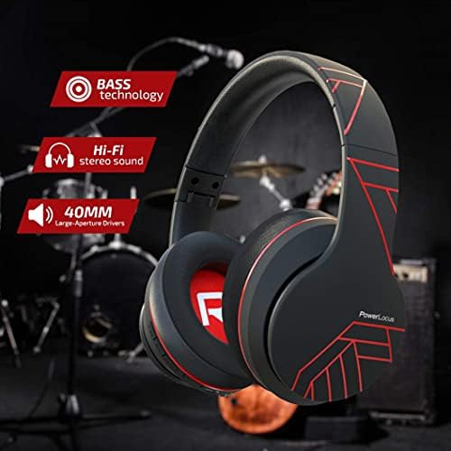 PowerLocus P6 Bluetooth Headphones Over Ear, Wireless Headphones, Super Bass Hi-Fi Stereo Sound, 20Hrs Battery Life,Soft Earmuffs, Headphones with Mic, Voice Assistant for iPhone,Android,Laptops,PC,TV