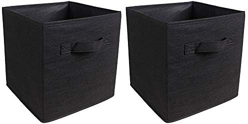 HomeSailing EU Unit Storage Box Cube for Clothes Laundry Wardrobe Underwear Storage Organiser Bedroom Kids Toys Canvas Storage Box Bin Fabric Collapsible with Handle (x2, Dark Purple)