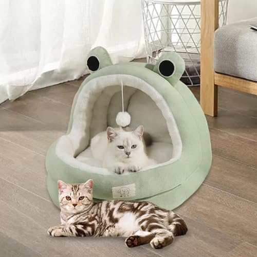 WeiLaiKeQi Cama para gatos semi-fechada, ninho para gatos, resistente a arranhões, almofada interna