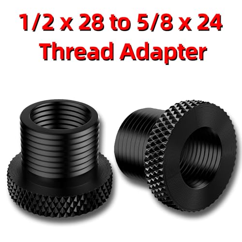 TFFUAM Protetor de Rosca 1/2-28 para 5/8-24 Adaptador de Rosca de Aço com Arruela de Borracha Preta