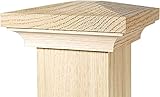 Island Post Cap 900 Series Style Peaked Interior Newel Cap, Fits 3.50 Post, White Oak