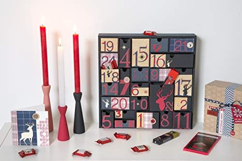 Artemio Wooden advent calendar to decorate Geometric, Wood, 40 x 6.5 x 40 cm