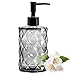 JOLOGAEA Distributeur de Savon en Verre, 330 ML Rechargeable Distributeur de Liquide Vaisselle et Savon Liquide pour Les Mains avec Pompe en Plastique, pour comptoir de Cuisine Salle de Bain/Buanderie