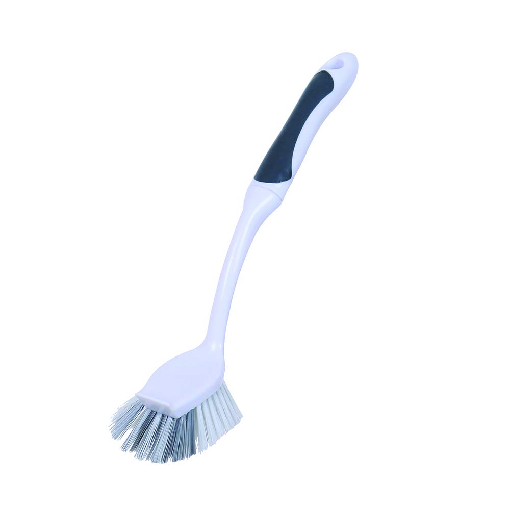 Elliott White Fantail Dish Brush, Non-Slip Grip Handle, Synthetic Bristles, Washing Up Brush