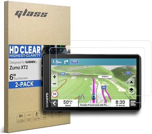 [2-PACK] Tempered Glass Screen Protector for Garmin Zumo XT2 & XT3, Zauts MO XT2 & XT3 GPS 6-Inch [Glove & Case Friendly] (HD Clear)