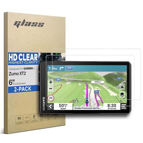 INNOSURE [Pacote com 2] Protetor de tela de vidro temperado para Garmin Zumo XT2, Zauts MO XT2 GPS 6 polegadas [compatível com luvas e capas] (HD Clear)