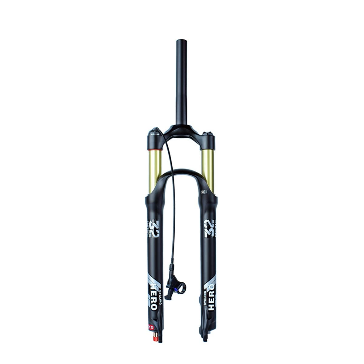 Horquilla para Bicicleta de montaña 26/27.5/29 Pulgadas con Recorrido de Aire, Ajuste de amortiguación de 100 mm, Eje pasante de 1-1/8 QR de 9 mm, Ajuste Manual/Remoto,