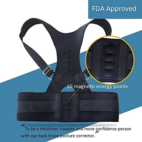 Corrector de Postura con Terapia magnética, cinturón de Soporte para Hombros y Espalda, Tirantes y cinturón de Soporte para Hombres y Mujeres, Corrector de Postura para h