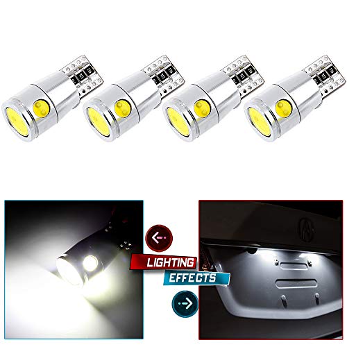 Eccpp 4Pack Super Bright White T10 921 Led Bulbs Error Free 168 194 Led Light Bulbs Car Interior Lighting For Step Courtesy Door Light #TOP1